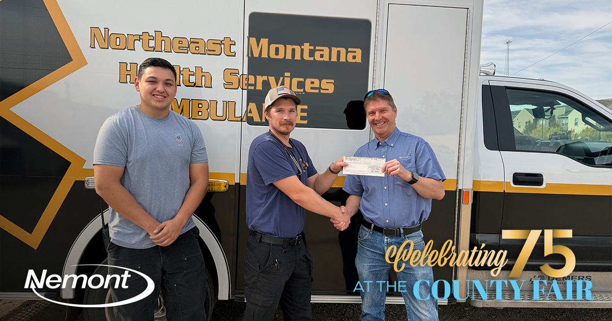 Peter Veal, EMS Manager (Northeast Montana Health Services) and Gregg Hunter (Nemont)